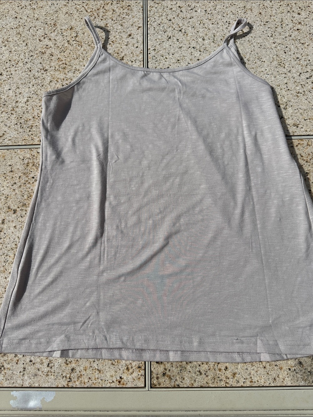 Women's Beige Tank Cami Top - Lightweight Spaghetti Strap - Picture 4 of 4